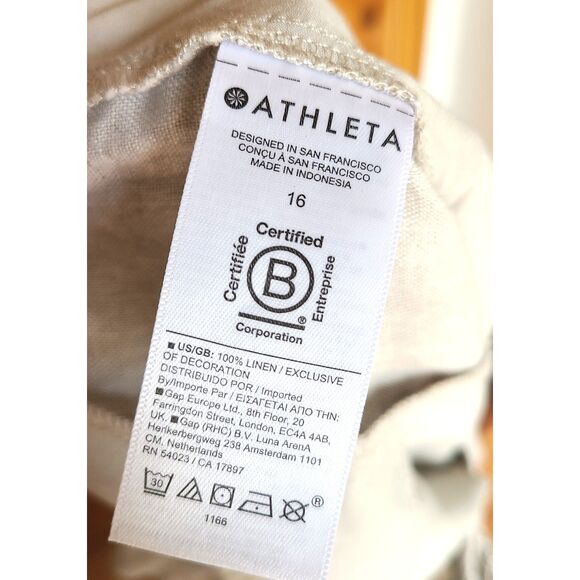 Athleta Voyager 100% Linen Sz 16 Beige Shorts Minimalist Quiet Luxury Resort XL - Picture 4 of 5